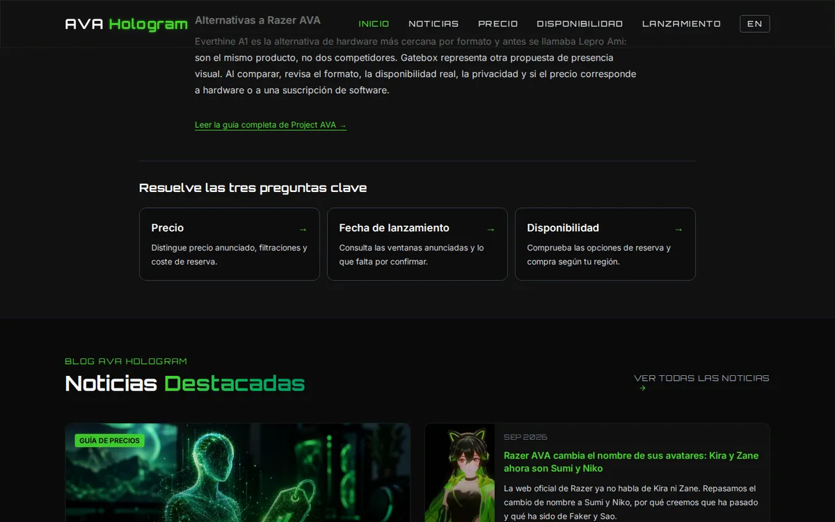 Otra sección de AVA Hologram