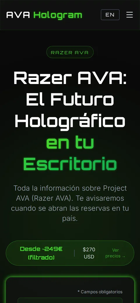 AVA Hologram en móvil