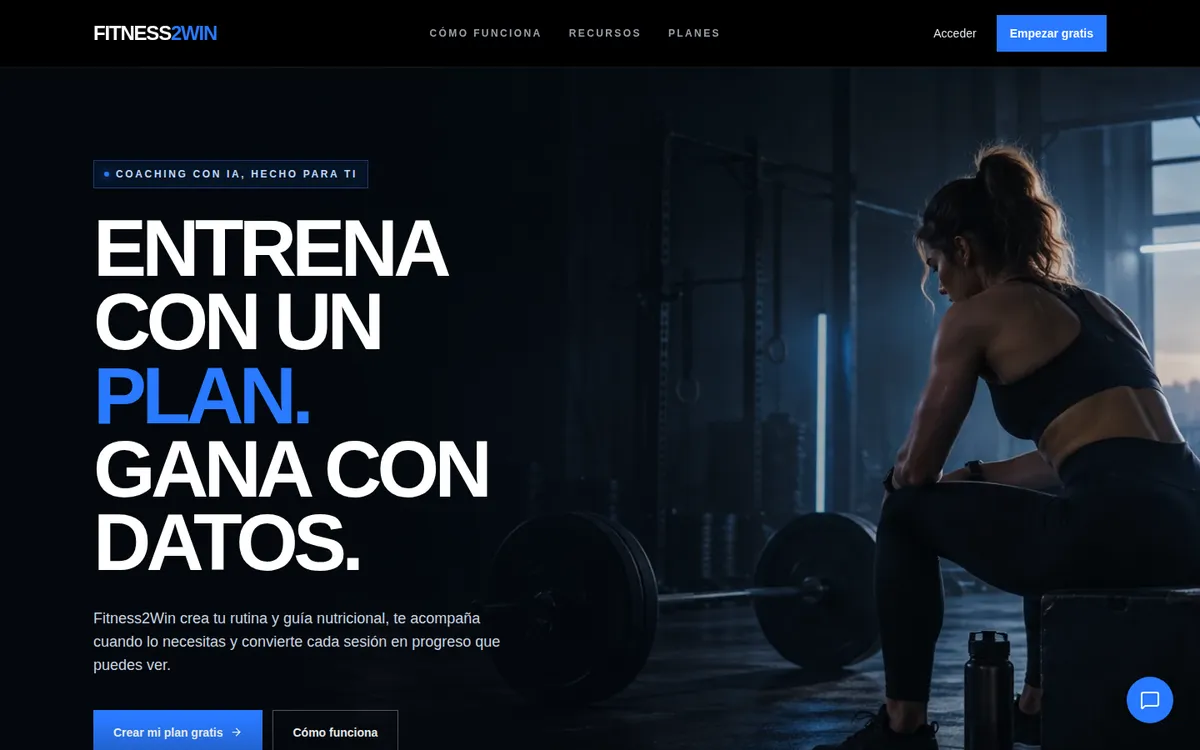 Captura de la web de Fitness2Win
