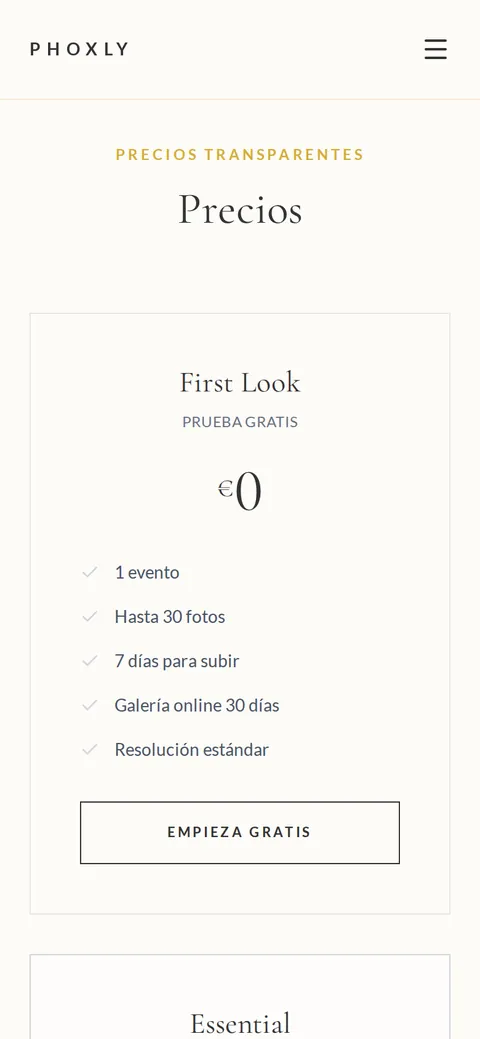 Phoxly en móvil: más contenido
